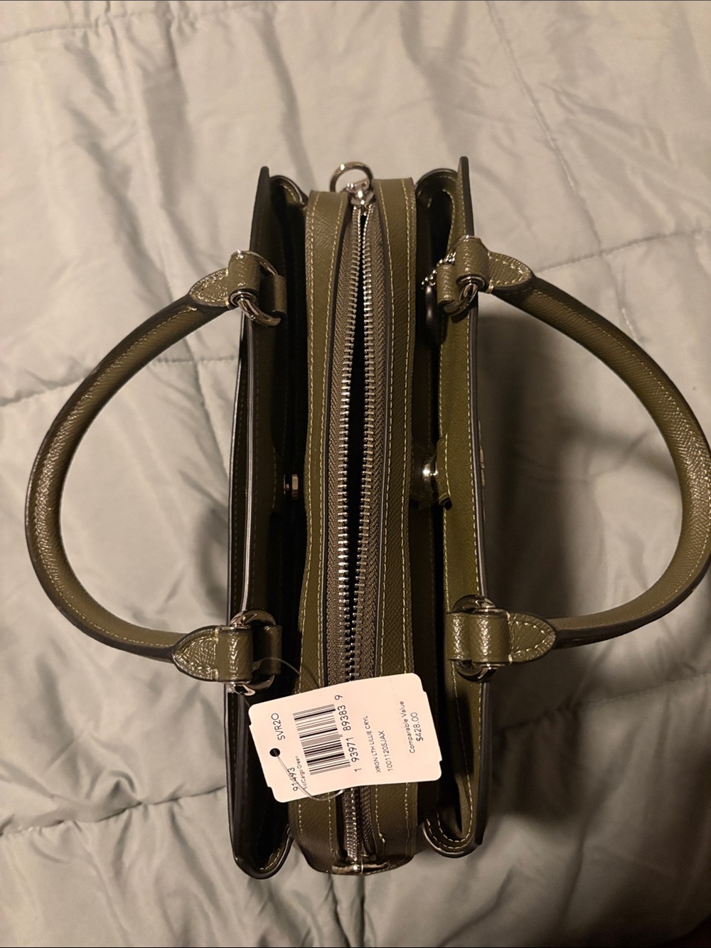 Coach Olive-Tone Pebbled Leather Dome Satchel - Picture 6 of 8